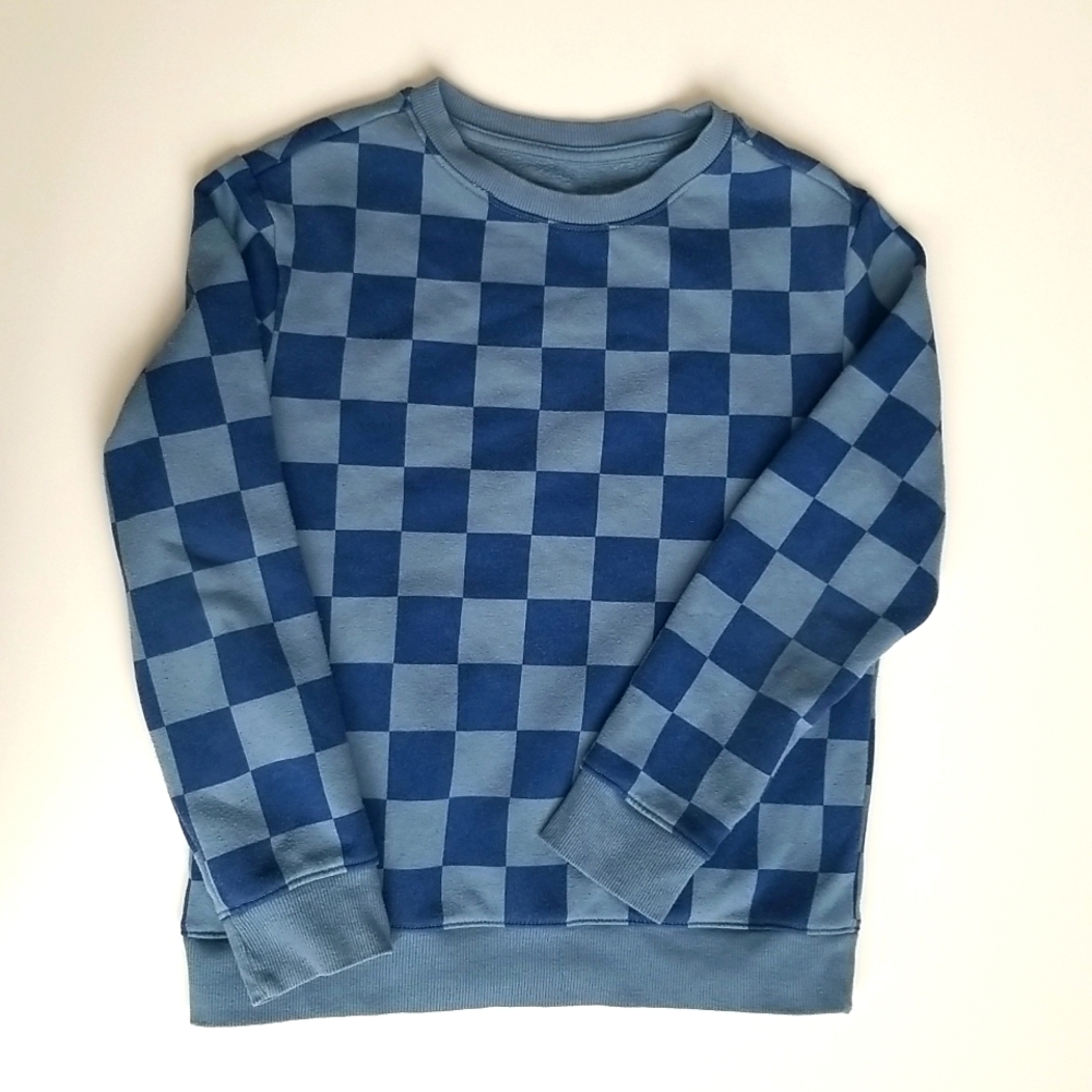 Cat&Jack checkered blue sweatshirt, size 8 yrs;